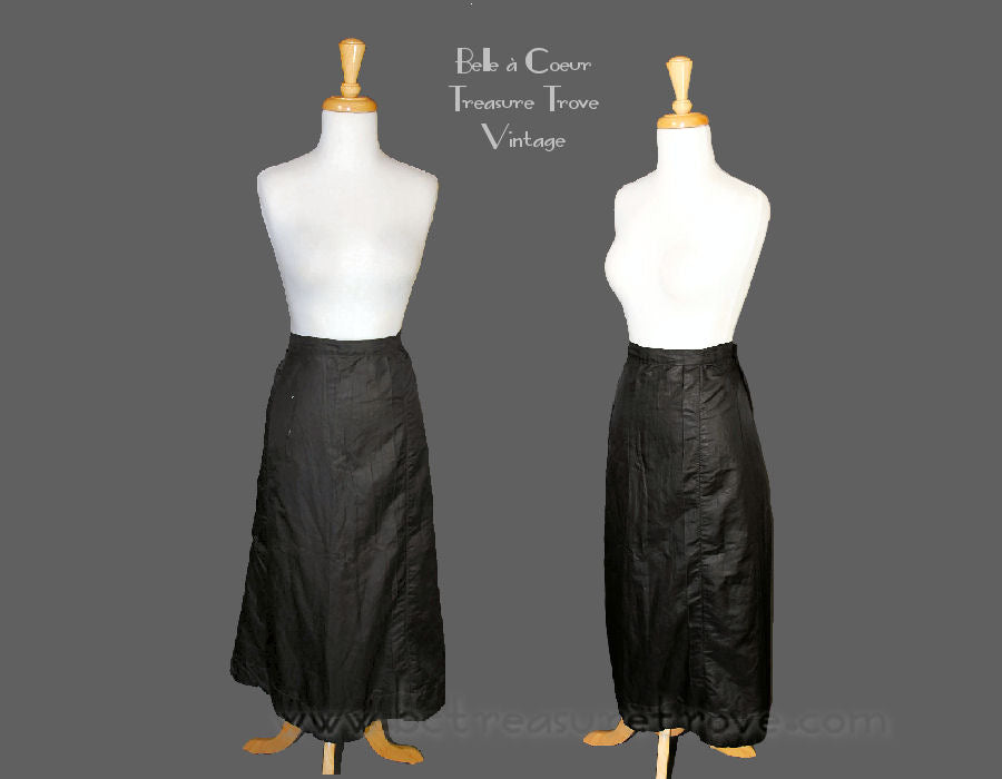 Black Silk  Skirt Antique Victorian or Edwardian For Study or Pattern