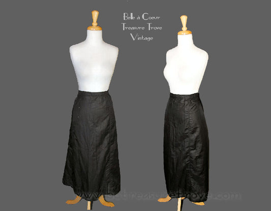 Black Silk  Skirt Antique Victorian or Edwardian For Study or Pattern